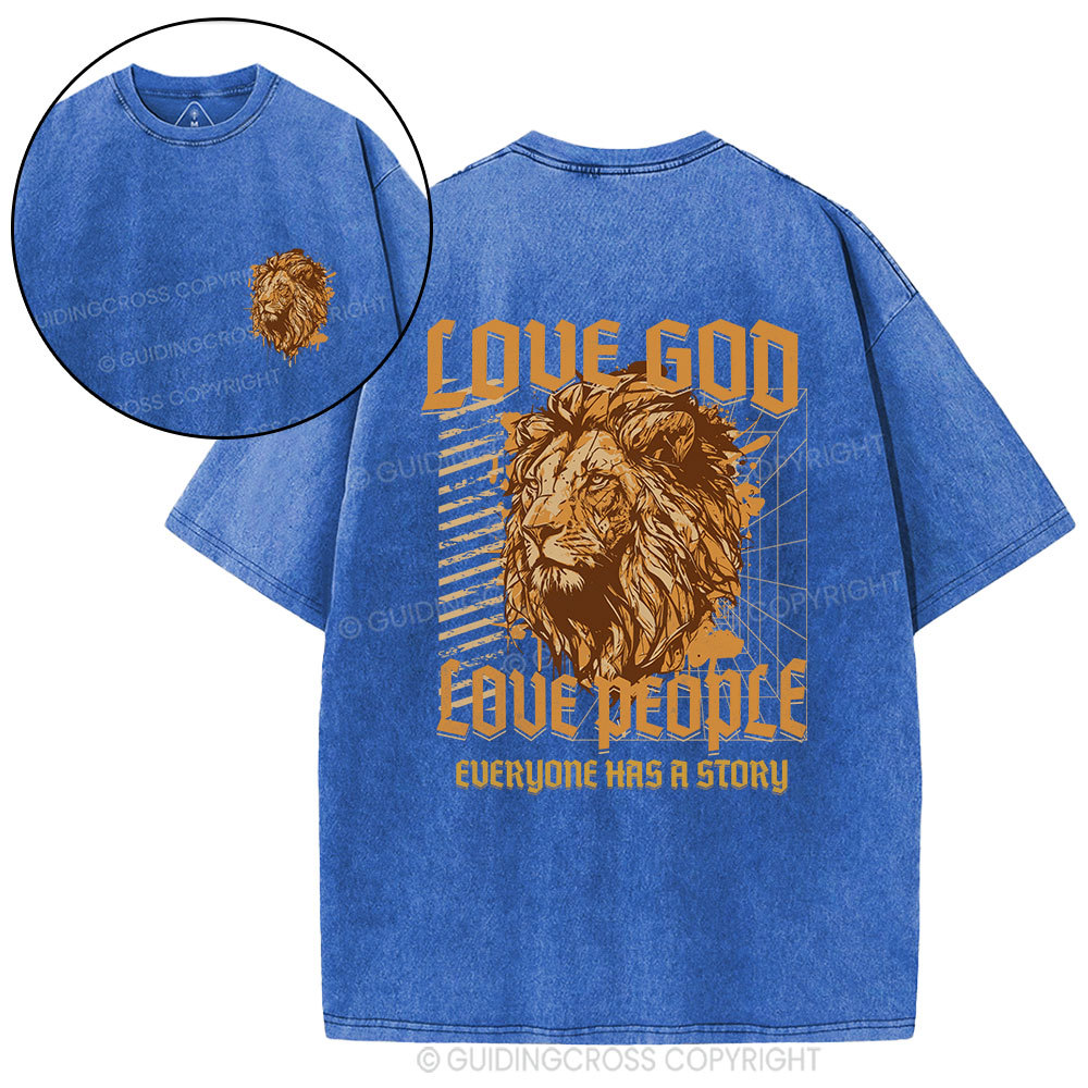 Love God Love People Christian Washed T-Shirt