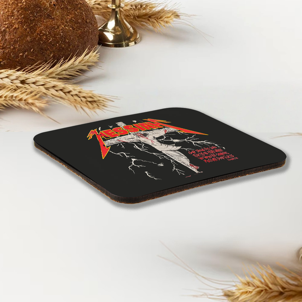 Messiah Christian Wooden Printed Coasters