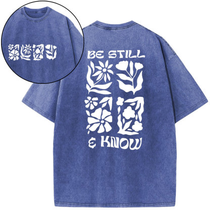 Be Still And Know Christian Washed T-Shirt