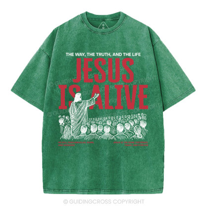 Jesus Is Alive Christian Washed T-Shirt