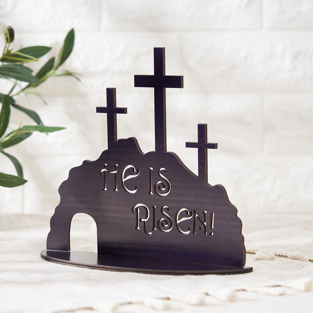 He Is Risen Wooden Easter Decor