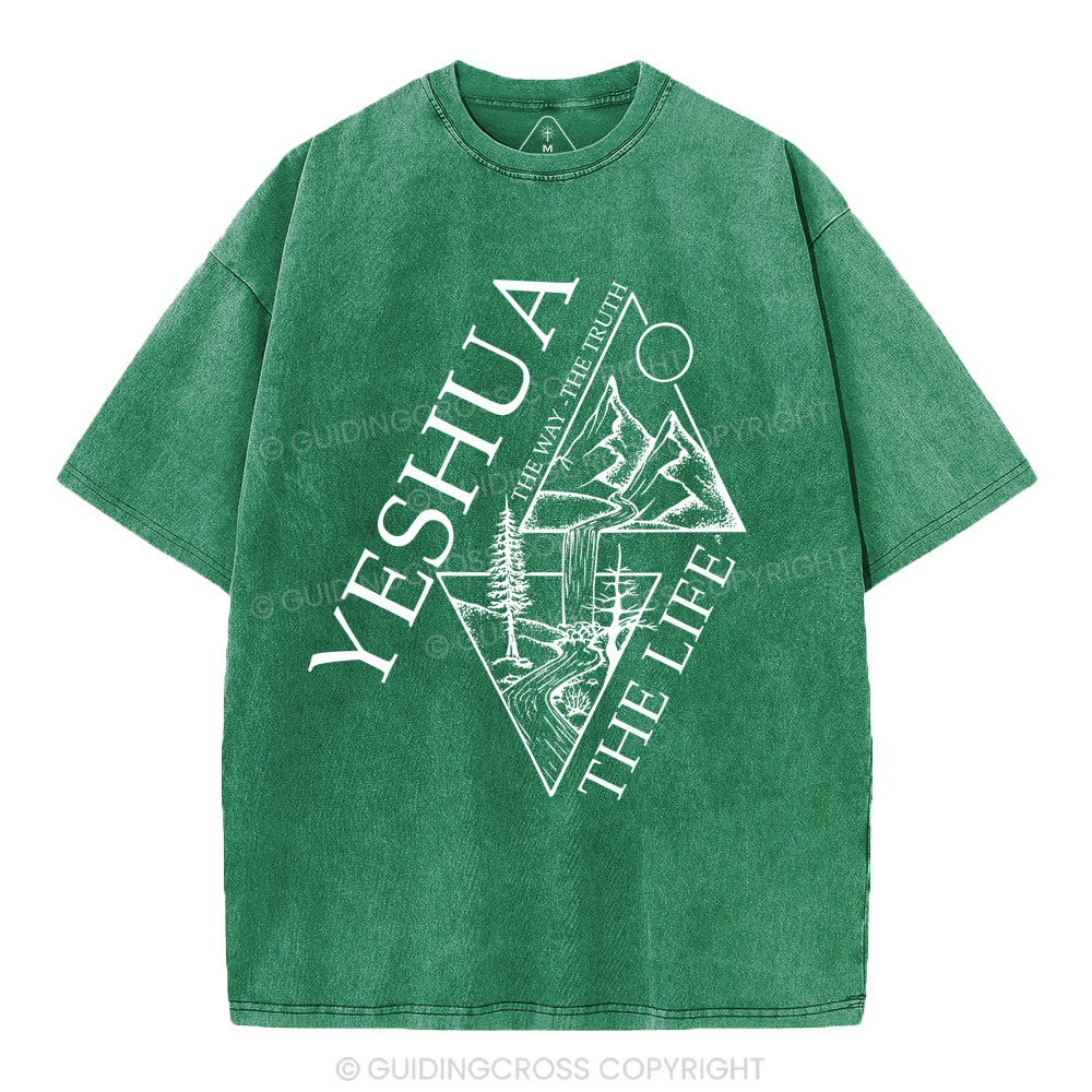 Yeshua The Way The Truth The Life Christian Washed T-Shirt