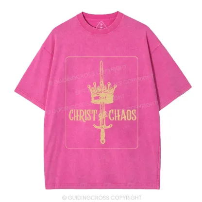 Christ Or Chaos Christian Washed T-Shirt
