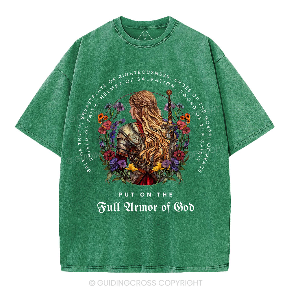Put On The Full Armor Of God Christian Washed T-Shirt