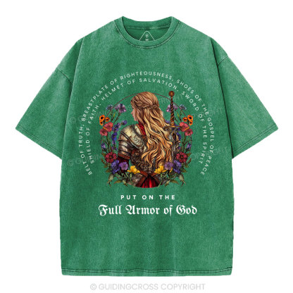 Put On The Full Armor Of God Christian Washed T-Shirt