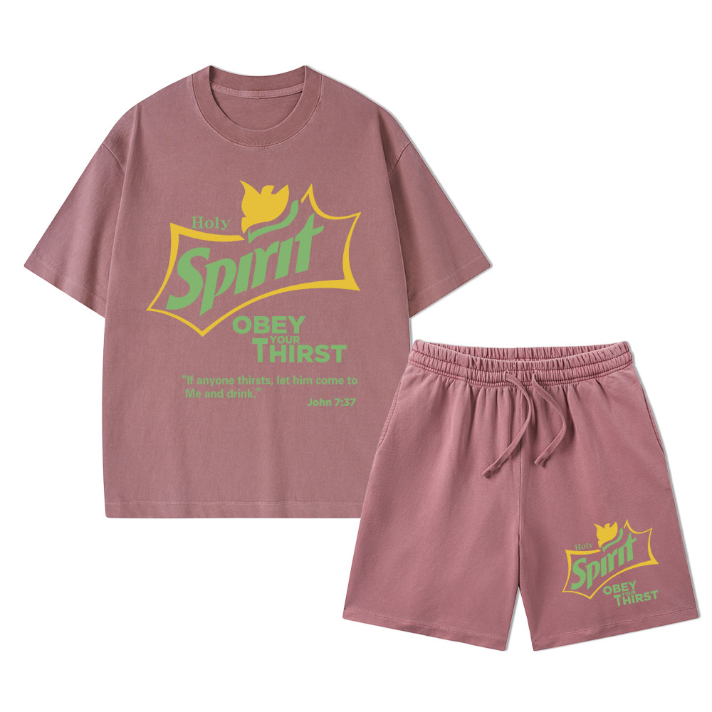 Holy Spirit Christian Washed T-Shirt & Shorts