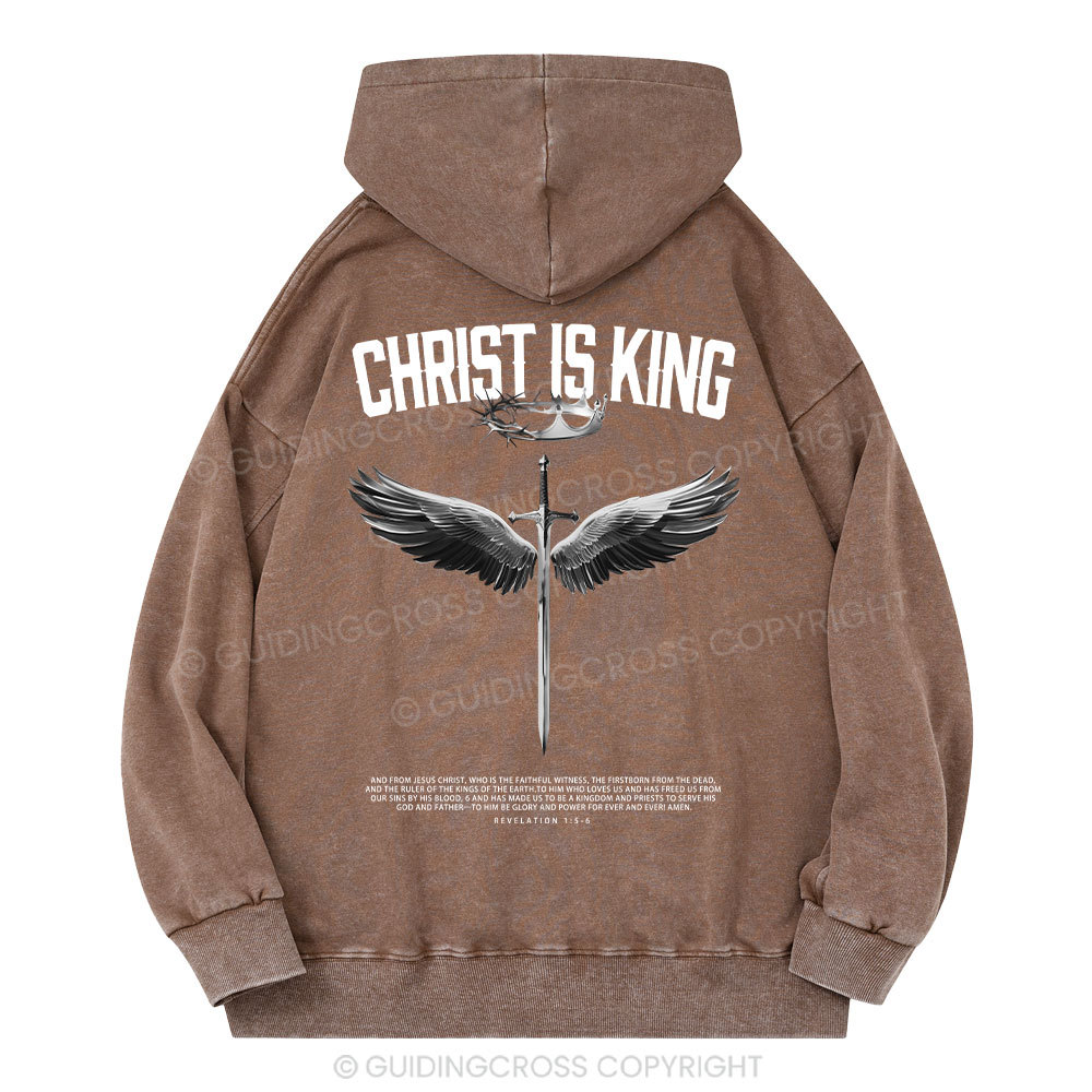 Christ Is King Christian Washed Hoodie