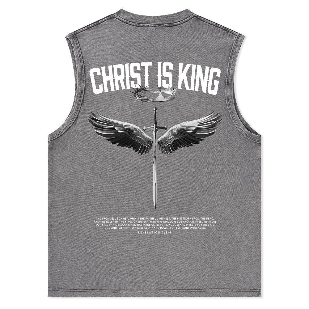 Christ Is King Christian Washed sleeveless Tee