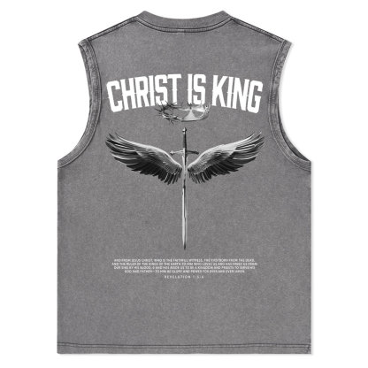 Christ Is King Christian Washed sleeveless Tee