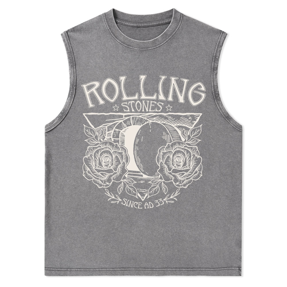Rolling Stones Retro Christian Washed sleeveless Tee