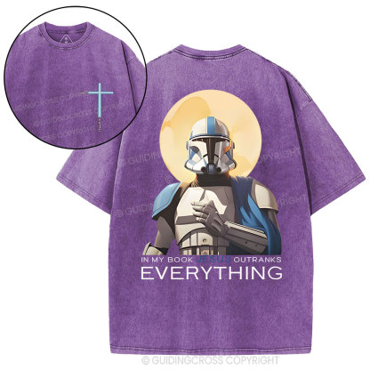 In My Book Jesus Outranks Everything Christian Washed T-Shirt