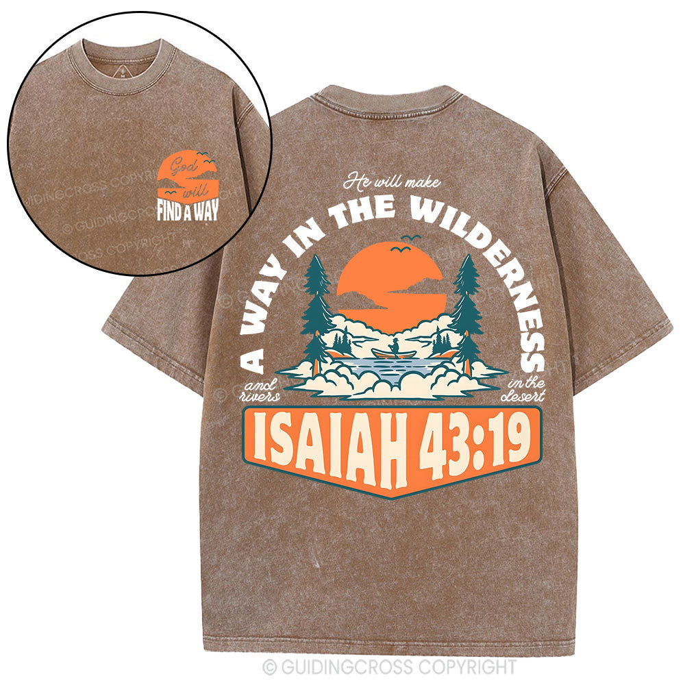 A Way In The Wilderness Christian Washed T-Shirt