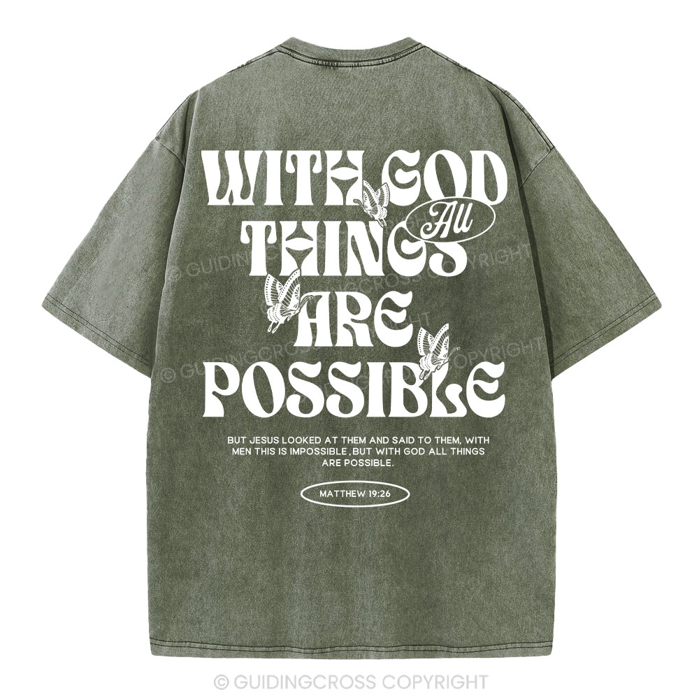 With God All Things Are Possible Christian Washeed T-Shirt