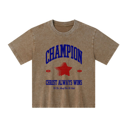 Christ Always Wins Kid Washed T-Shirt