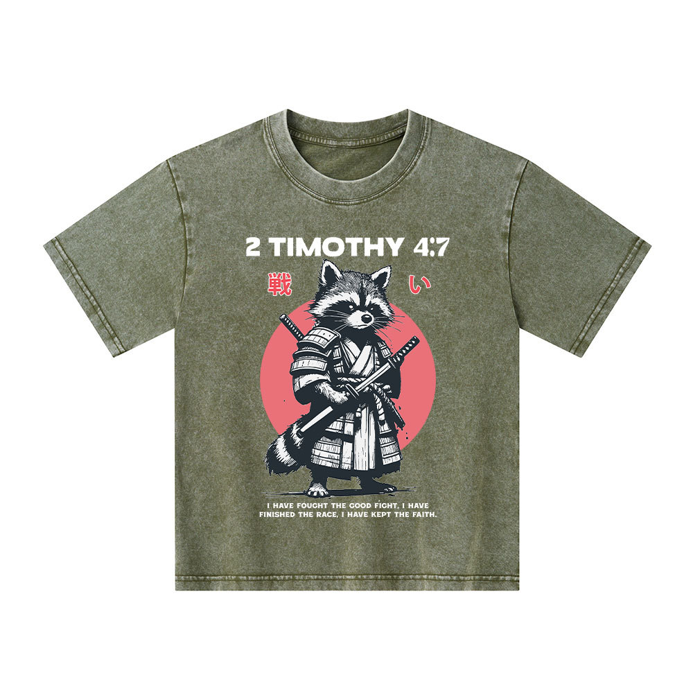 Fought The Good Fight Raccoon Kid Washed T-Shirt