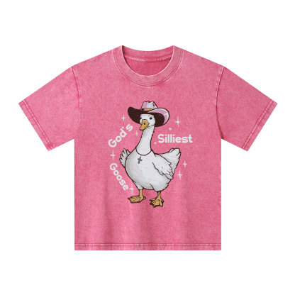 God's Silliest Goose Kid Washed T-Shirt