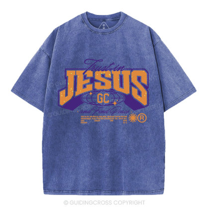 Trust In Jesus Christian Washed T-Shirt