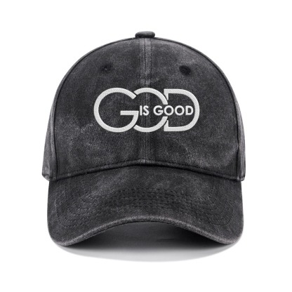 God Is Good Christian Washed Hat