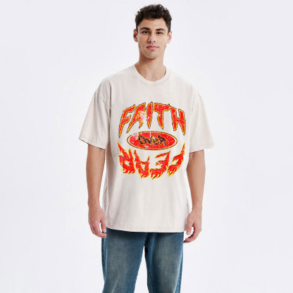Faith Over Fear Christian Washed T-Shirt