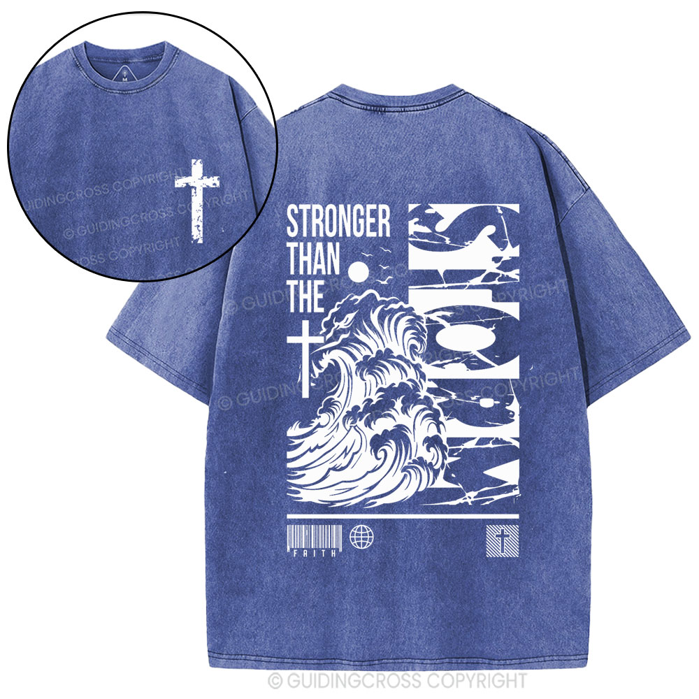 Stonger Than The storm Christian Washed T-Shirt