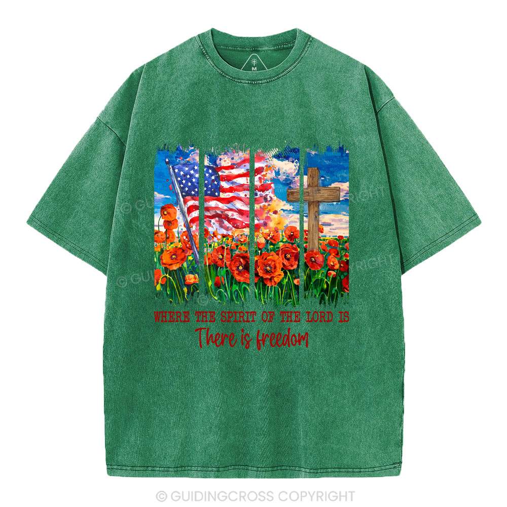 Where The Spirit Of The Lord Is There Is Kingdoom Christian Washed T-Shirt