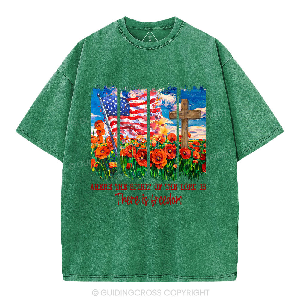 Where The Spirit Of The Lord Is There Is Kingdoom Christian Washed T-Shirt