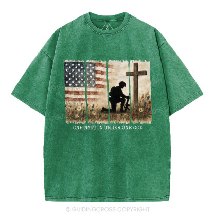 One Nation Under One God Christian Washed T-Shirt