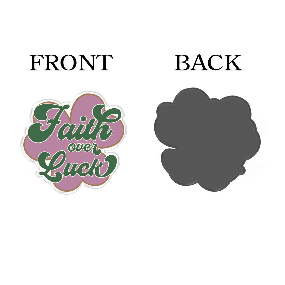 Faith Over Luck Acrylic Refrigerator Magnets