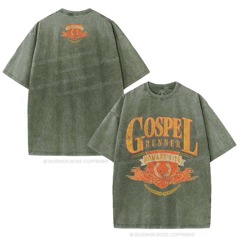 Gospel Runner Christian Washed T-Shirt