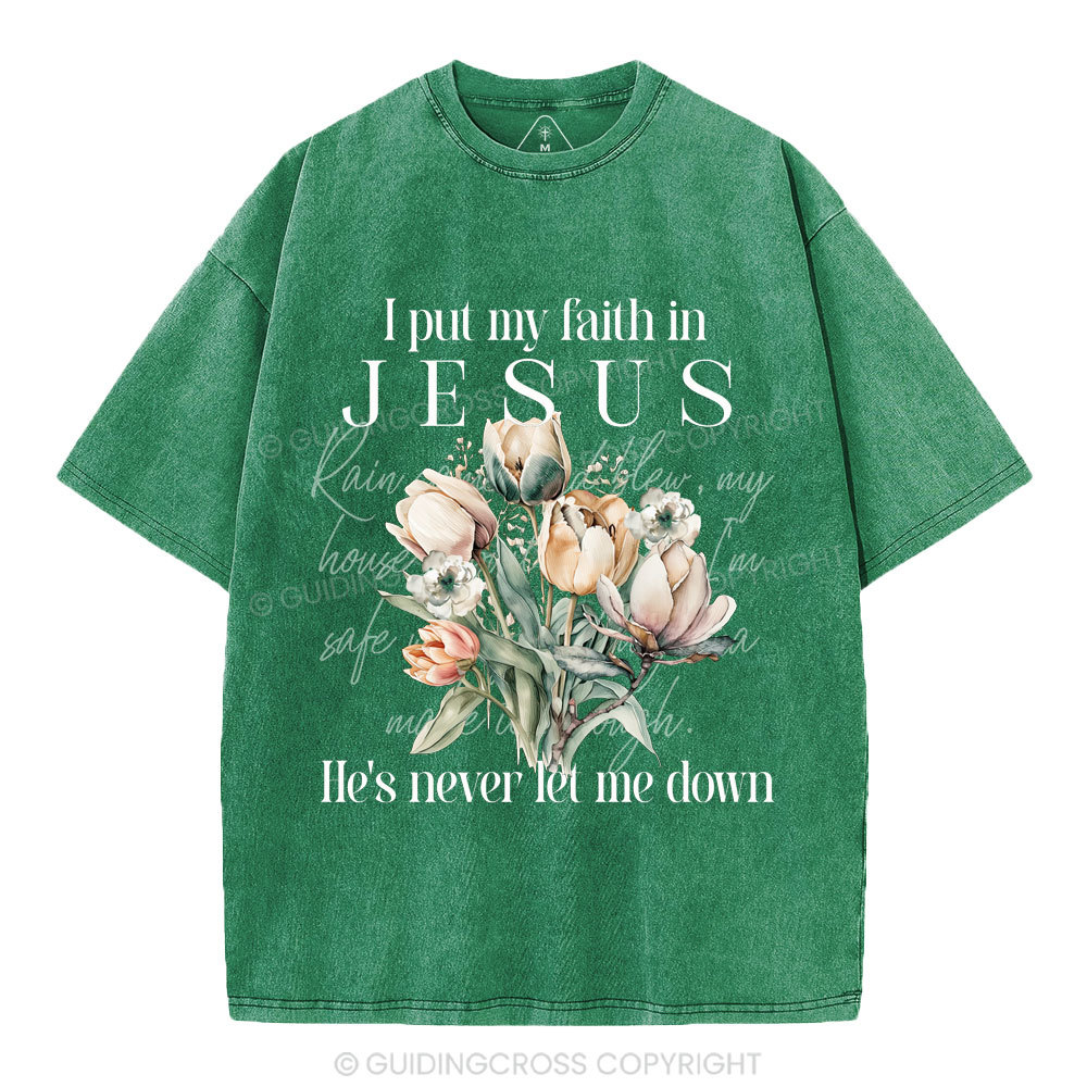 I Put My Faith In Jesus Christian Washed T-Shirt