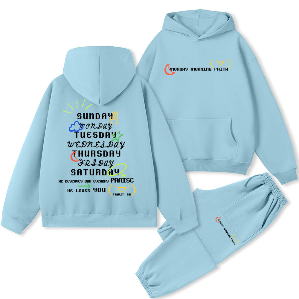 Monday Morning Faith Christian Fleece hoodie Set