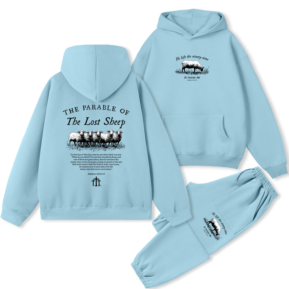 The Parble Of THe Lost Sheep Christian Fleece Hoodie Set