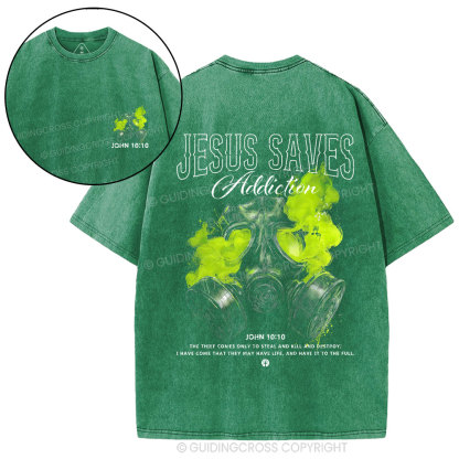 Jesus Saves Christian Washed T-Shirt