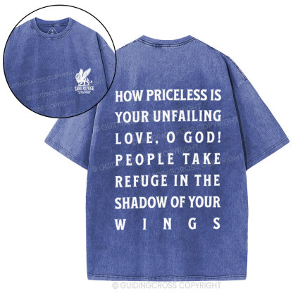 Take Refuge In The Shadow Of His Wings Christian Washed T-Shirt
