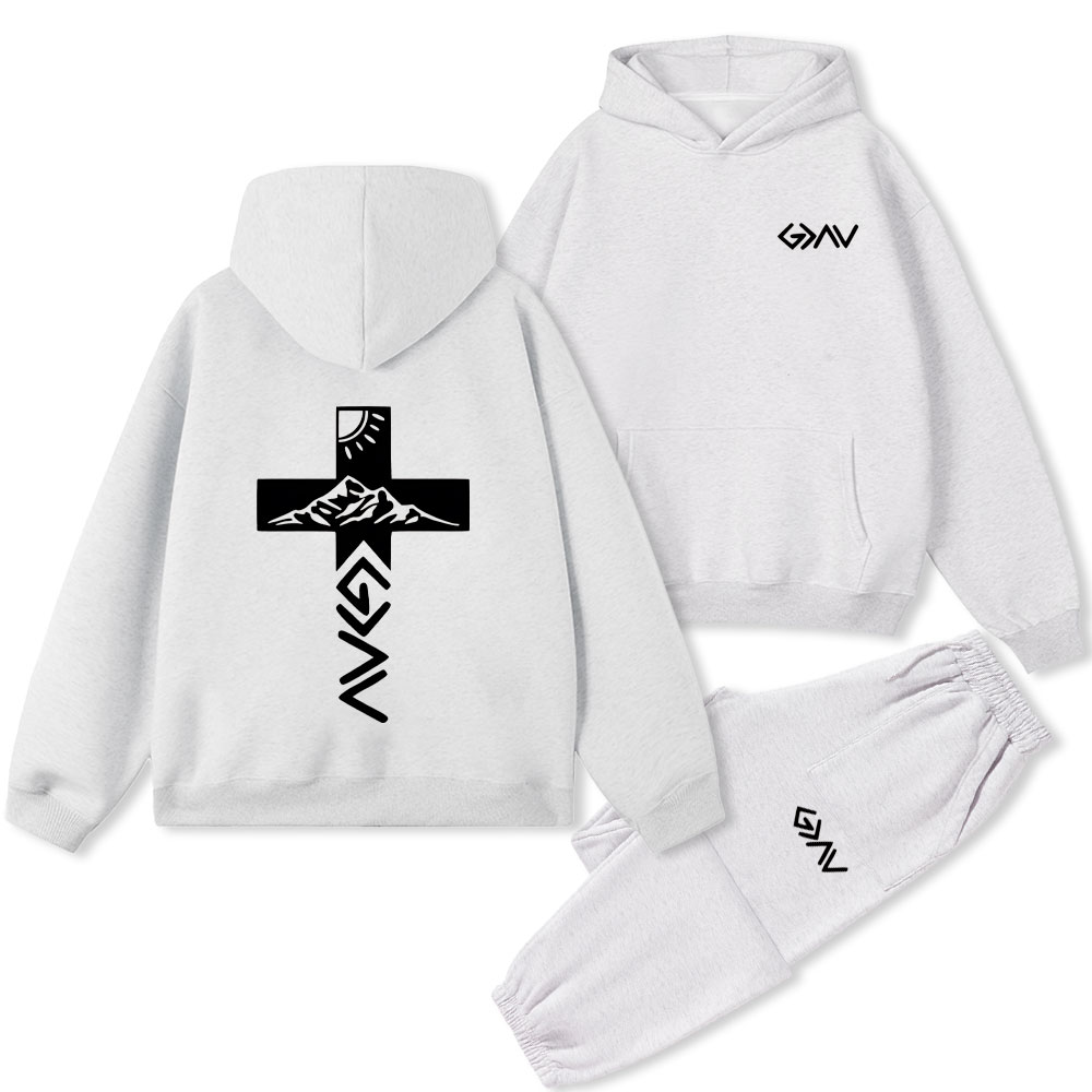God Is Greater Than The Highs And Lows Christian Premium Fleece Hoodie Set