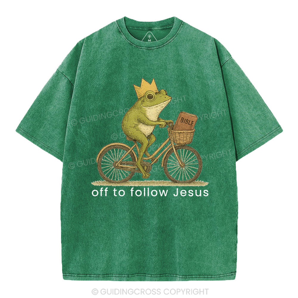 Off Follow Jesus Christian Washed T-Shirt