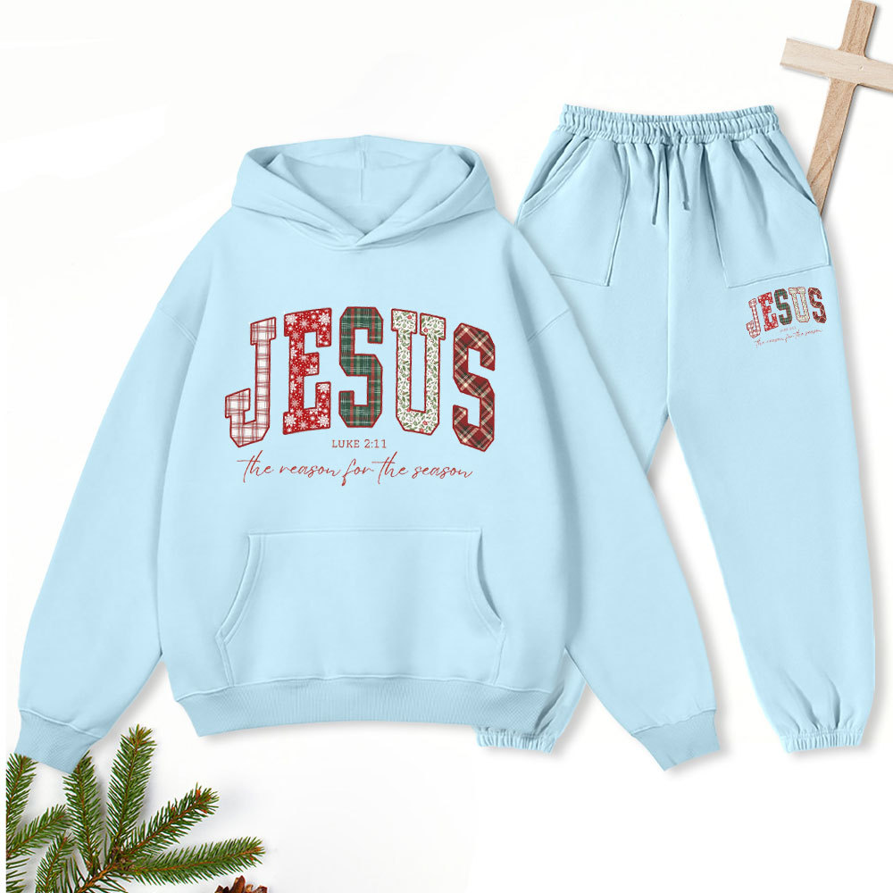 Jesuss Christian Chiristmas Premium Fleece Hoodie Set