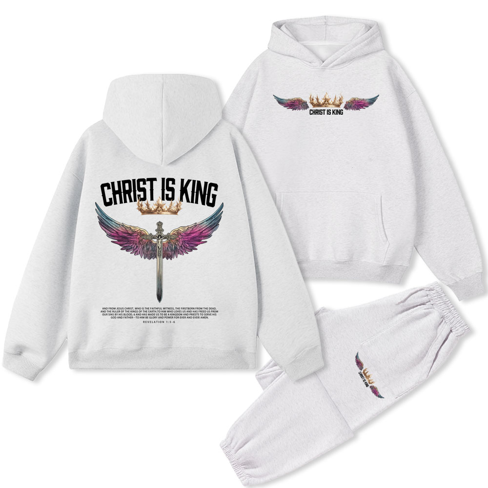 Christ Is King Christian Premium Fleece Hoodie Set