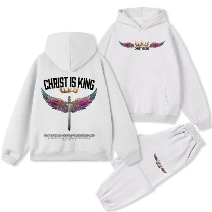 Christ Is King Christian Premium Fleece Hoodie Set