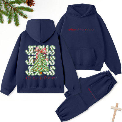 Jesus Tree Christian Christmas Premium Fleece Hoodie Set