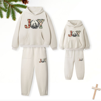 Joy Christian Christmas Premium Matching Fleece Hoodie Set