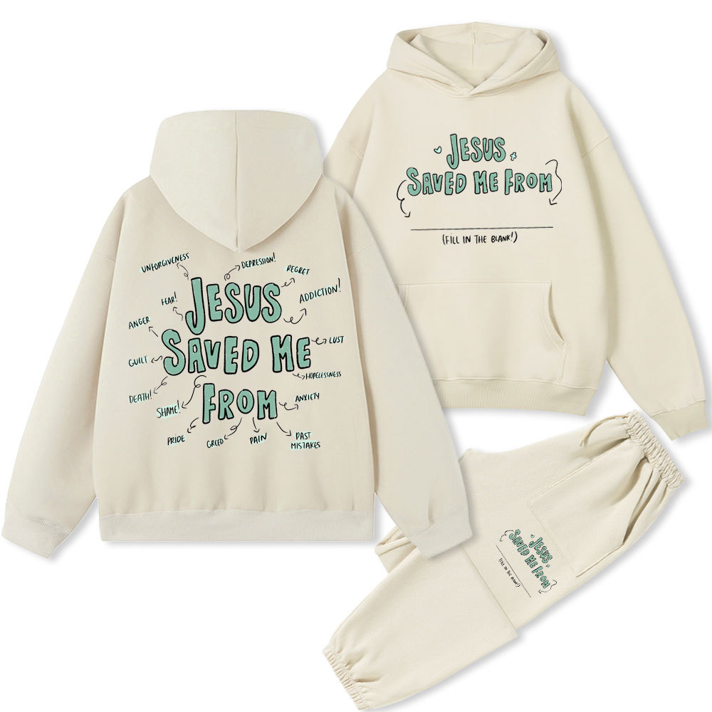 Jesus Saved Me From Christian Premium Fleece Hoodie Set