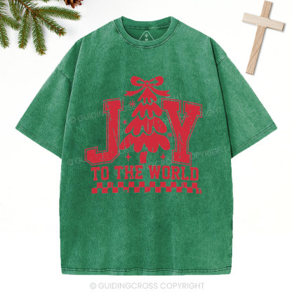 Joy To The World Christian Christiamas Washed T-Shirt