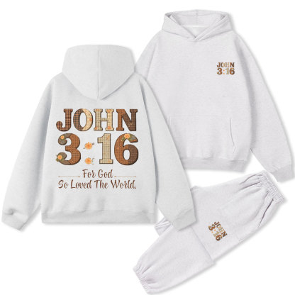 For God So Loved The World Christian Premium Fleece Hoodie Set