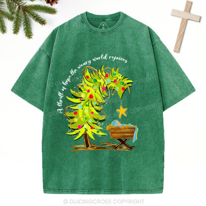 A Thrill Of Hope Christian Christmas Washed T-Shirt