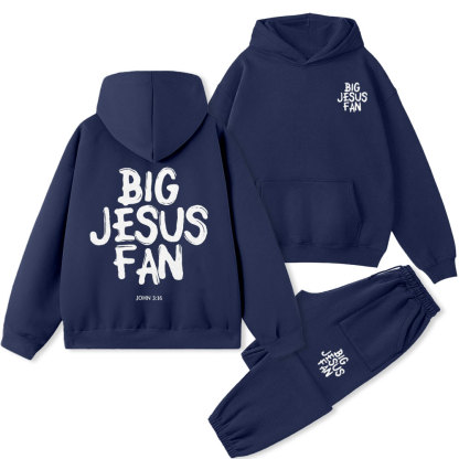 Big Jesus Fan Christian Premium Fleece Hoodie Set