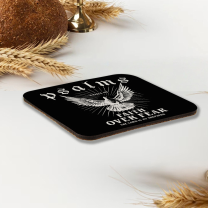 Faith Over Fear Christian Wooden Printed Coasters 