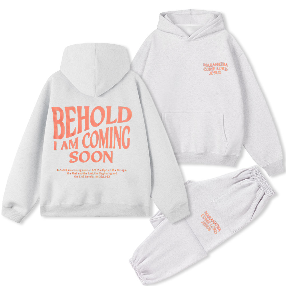 Maranatha Come Lord Jesus Christian Premium Fleece Hoodie Set