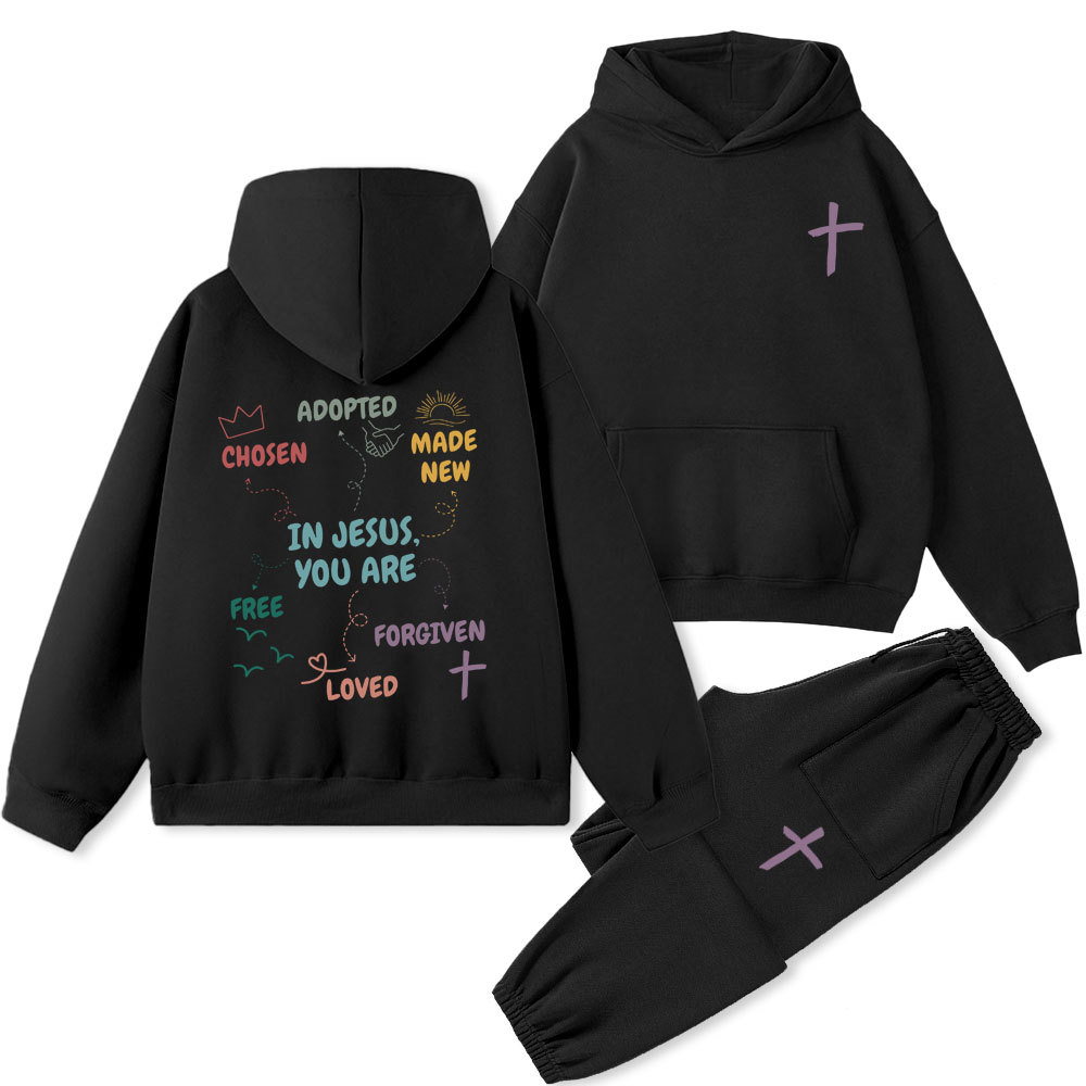 In Jesus You Are Christian Premium Fleece Hoodie Set