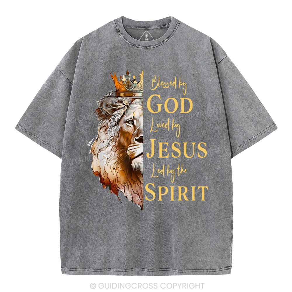 Blessed By God Christian Washed T-Shirt